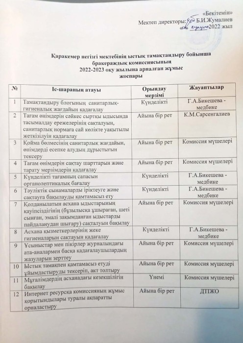 БРАКЕРАЖ ЖОСПАР ҚАРАКЕМЕР